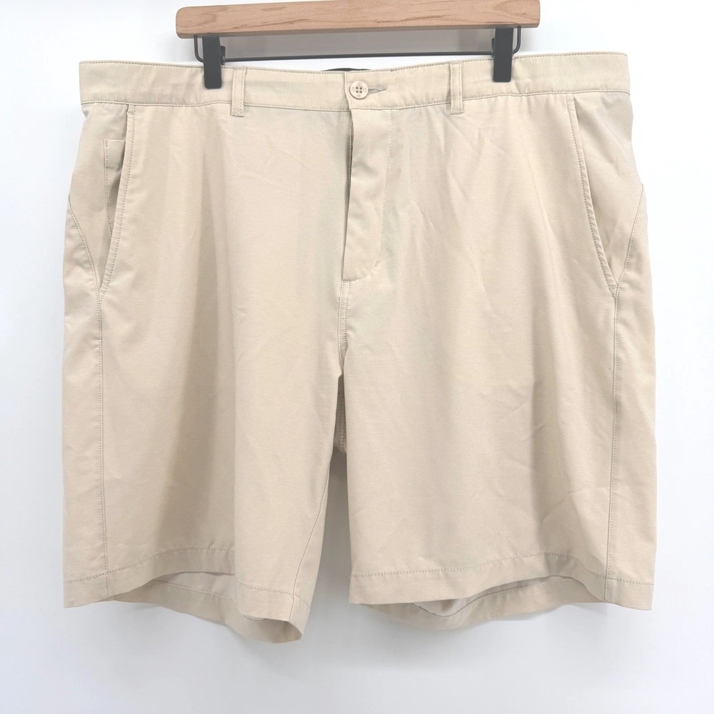 Johnston & Murphy Shorts Mens 40 Tan XC4 Performance Stretch Golf Casual Chino